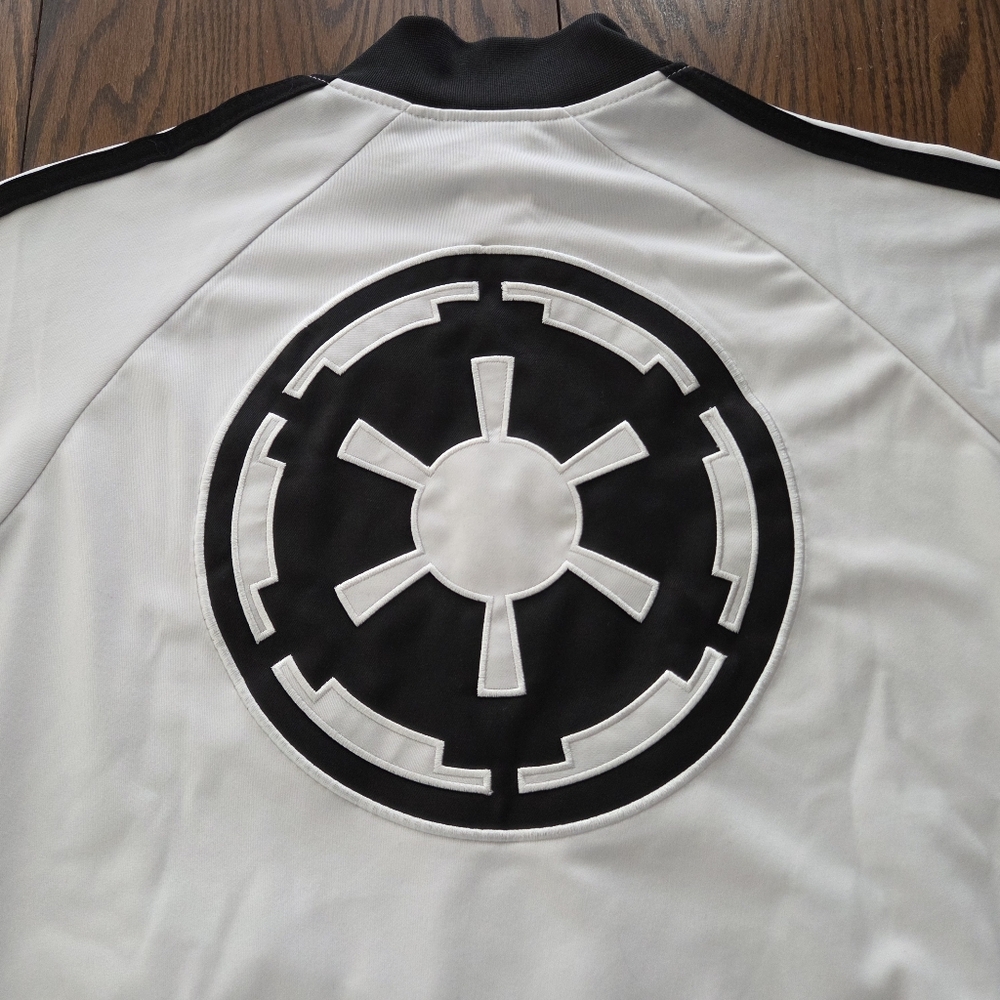 Star Wars Empire Imperial Dark Side Track Jacket Sz Sm White w/Black Stripes EUC - Picture 5 of 12
